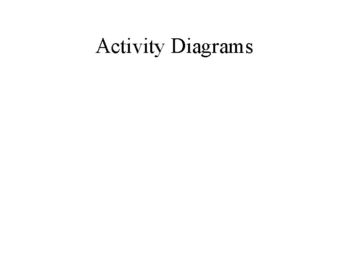 Activity Diagrams 