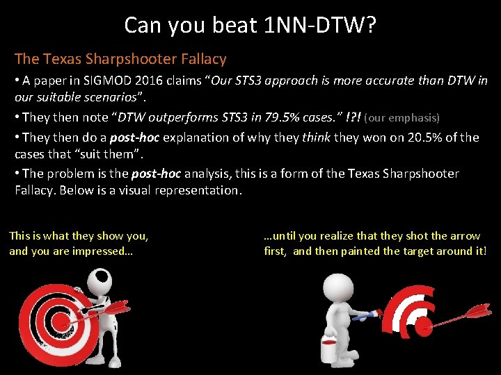 Can you beat 1 NN-DTW? The Texas Sharpshooter Fallacy • A paper in SIGMOD Can you beat 1 NN-DTW? The Texas Sharpshooter Fallacy • A paper in SIGMOD