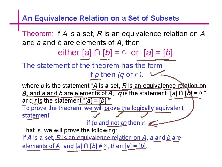 An Equivalence Relation on a Set of Subsets Theorem: If A is a set,