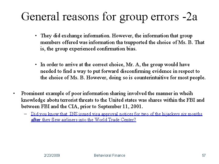 General reasons for group errors -2 a • They did exchange information. However, the General reasons for group errors -2 a • They did exchange information. However, the