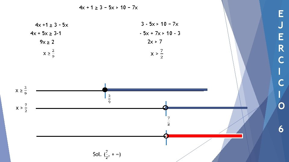 4 x + 1 ≥ 3 − 5 x > 10 − 7 x