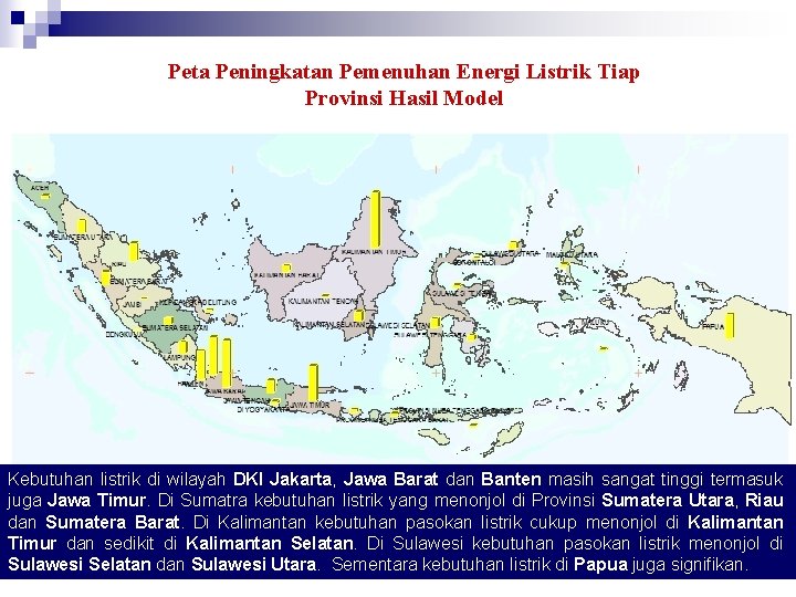 Peta Peningkatan Pemenuhan Energi Listrik Tiap Provinsi Hasil Model Kebutuhan listrik di wilayah DKI
