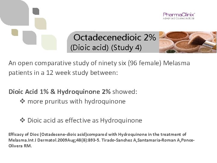 Octadecenedioic 2% (Dioic acid) (Study 4) An open comparative study of ninety six (96