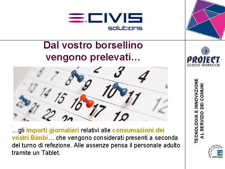 Dal vostro borsellino vengono prelevati… • . …gli importi giornalieri relativi alle consumazioni dei Dal vostro borsellino vengono prelevati… • . …gli importi giornalieri relativi alle consumazioni dei