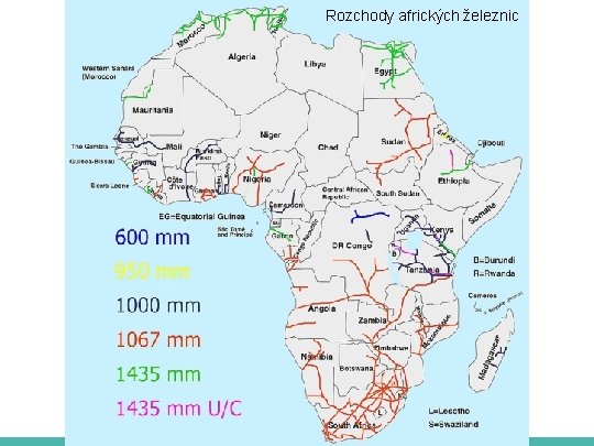 Rozchody afrických železnic 