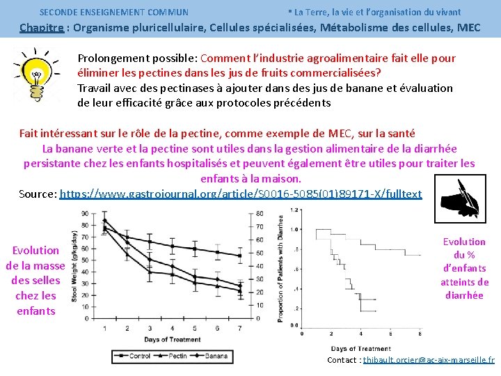 SECONDE ENSEIGNEMENT COMMUN ▪ La Terre, la vie et l’organisation du vivant Chapitre :