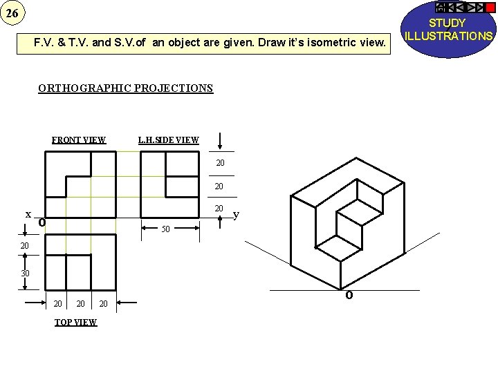 26 F. V. & T. V. and S. V. of an object are given.