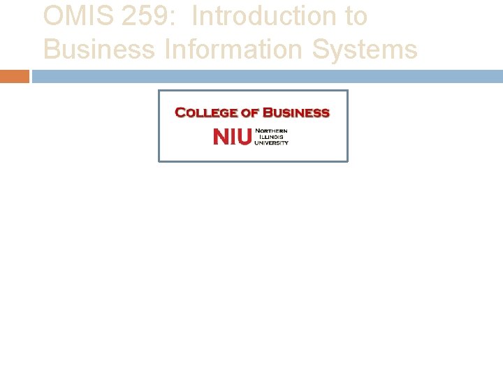 OMIS 259: Introduction to Business Information Systems Professor: Chuck Downing Course meets M/W (12: