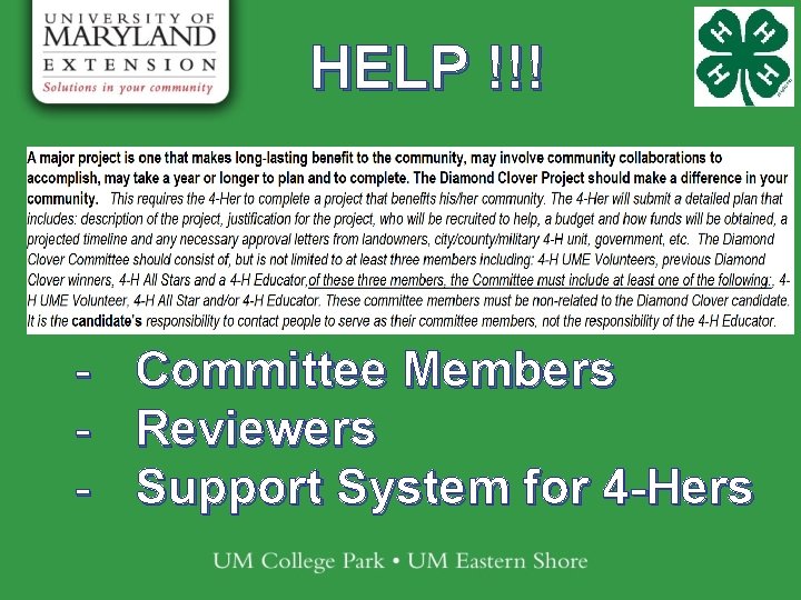 HELP !!! - Committee Members Reviewers Support System for 4 -Hers 