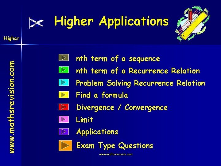 Higher Applications www. mathsrevision. com Higher nth term of a sequence nth term of