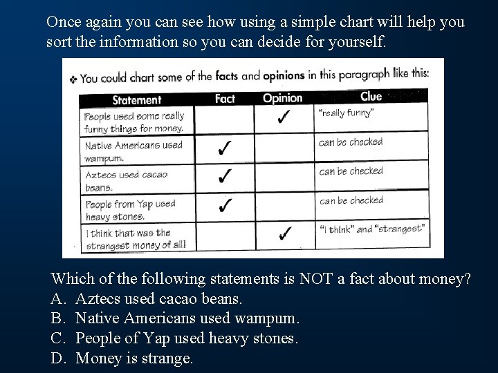 Once again you can see how using a simple chart will help you sort