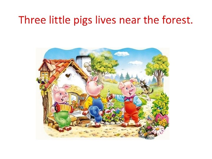 Three little pigs lives near the forest. 