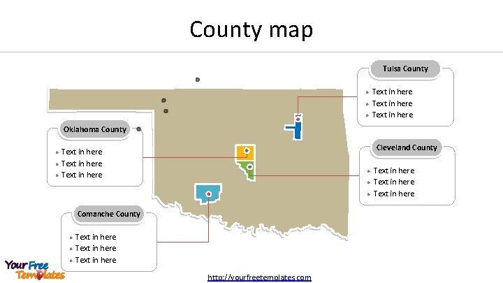 County map Tulsa County l l l Text in here Oklahoma County l l