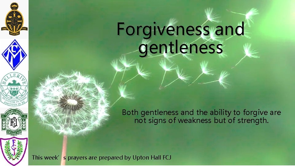 Forgiveness and gentleness Both gentleness and the ability to forgive are not signs of