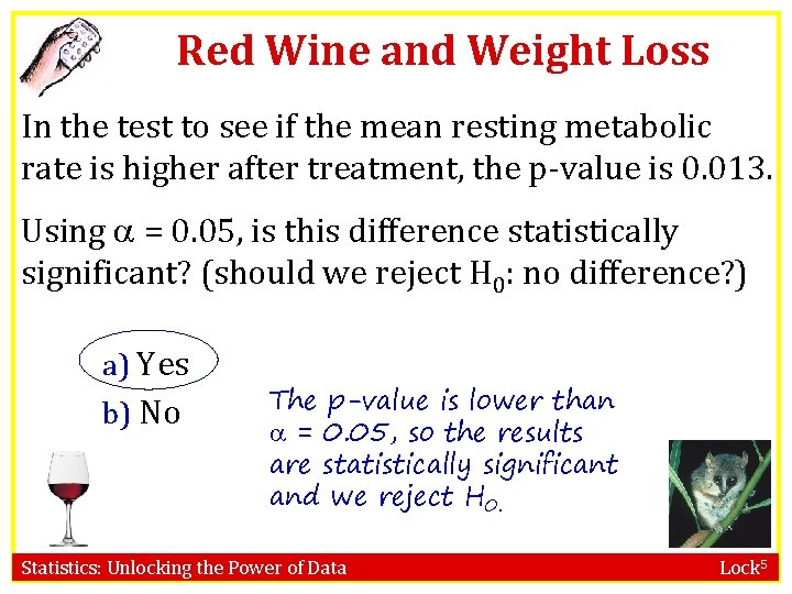 Red Wine and Weight Loss In the test to see if the mean resting Red Wine and Weight Loss In the test to see if the mean resting