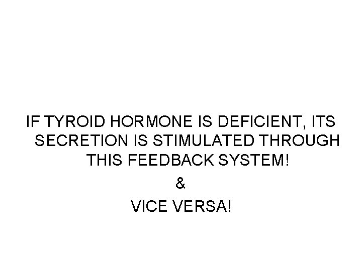 IF TYROID HORMONE IS DEFICIENT, ITS SECRETION IS STIMULATED THROUGH THIS FEEDBACK SYSTEM! &
