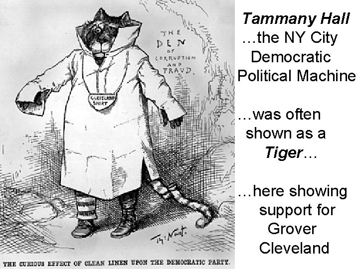 Tammany Hall …the NY City Democratic Political Machine …was often shown as a Tiger…