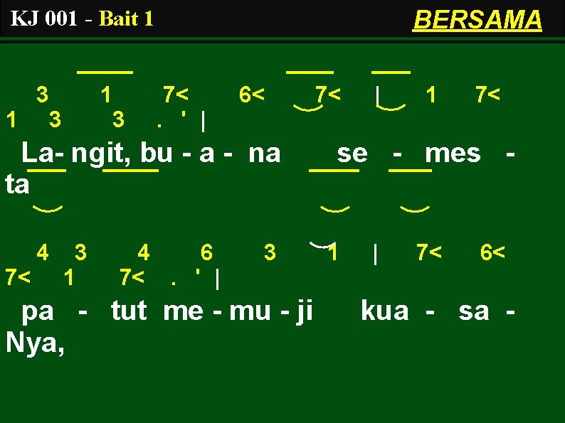 BERSAMA KJ 001 - Bait 1 3 1 1 3 3 7<. ' |