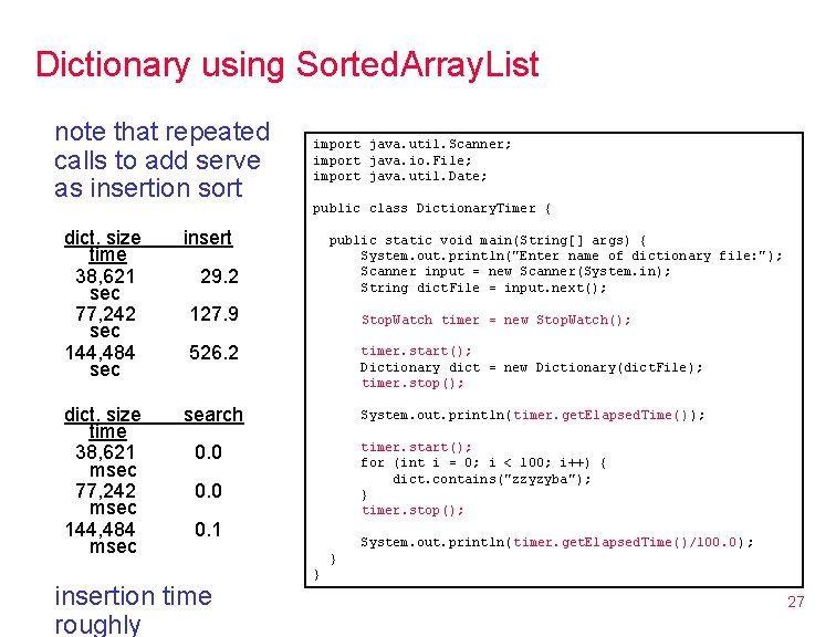 Dictionary using Sorted. Array. List note that repeated calls to add serve as insertion Dictionary using Sorted. Array. List note that repeated calls to add serve as insertion