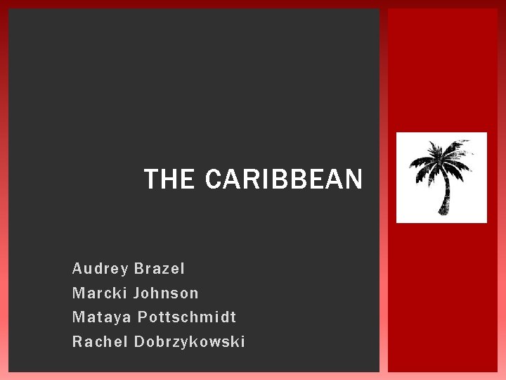 THE CARIBBEAN Audrey Brazel Marcki Johnson Mataya Pottschmidt Rachel Dobrzykowski 