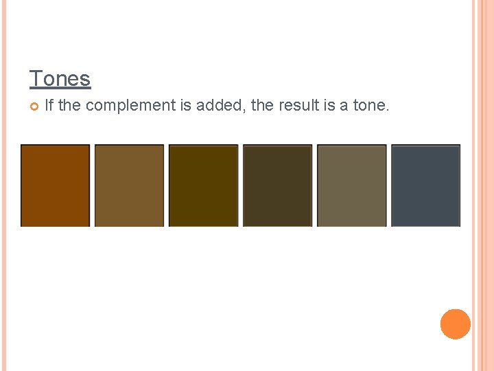 Tones If the complement is added, the result is a tone. 