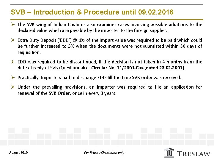 SVB – Introduction & Procedure until 09. 02. 2016 Ø The SVB wing of