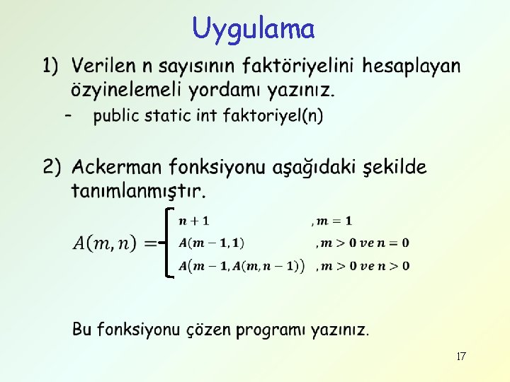 Uygulama • 17 