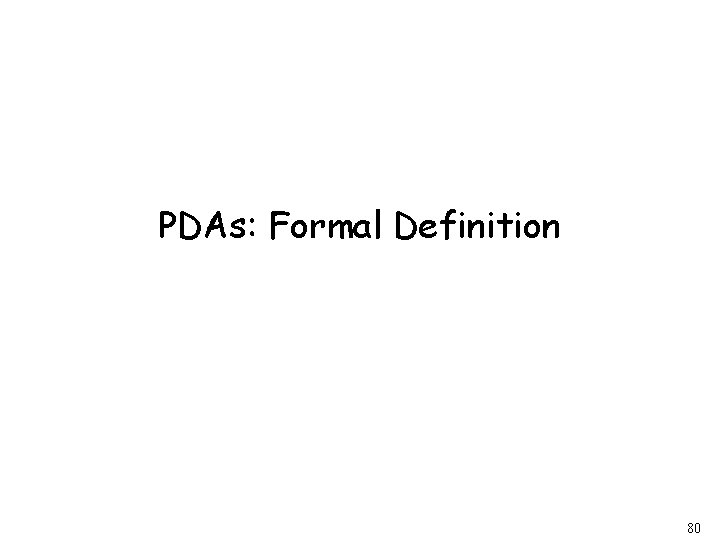 PDAs: Formal Definition 80 