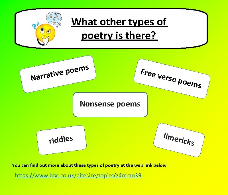 What other types of poetry is there? s m e o p e v