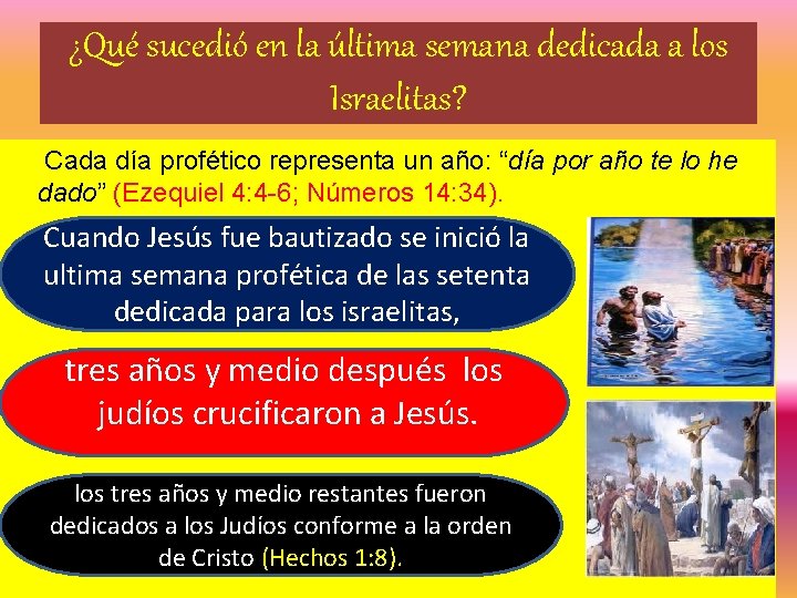 ¿Qué sucedió en la última semana dedicada a los Israelitas? Cada día profético representa ¿Qué sucedió en la última semana dedicada a los Israelitas? Cada día profético representa