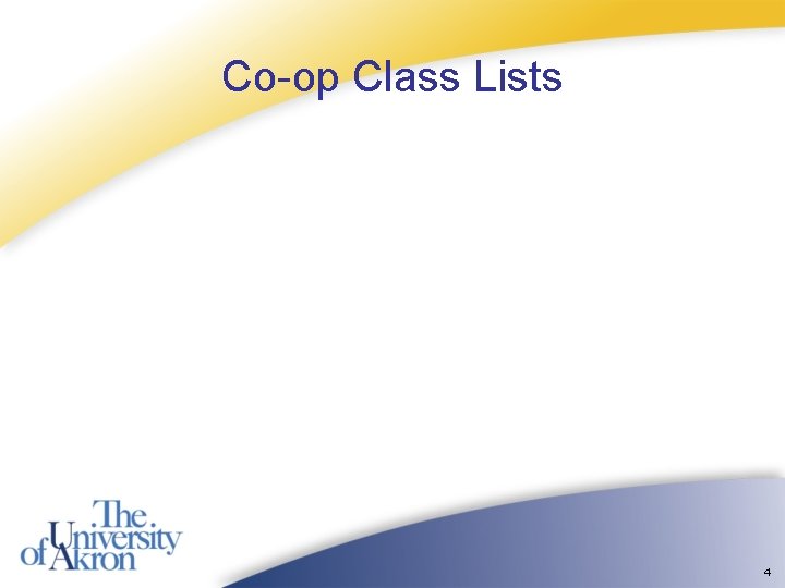 Co-op Class Lists 4 