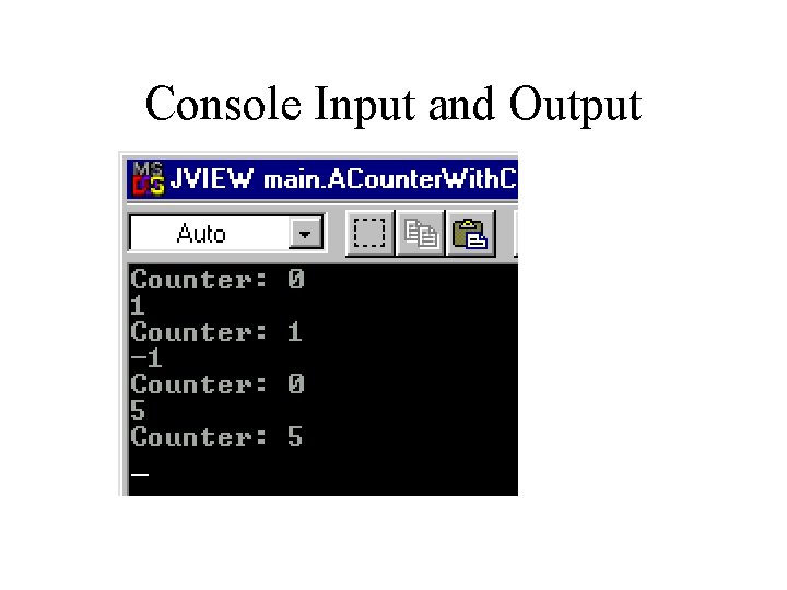 Console Input and Output 