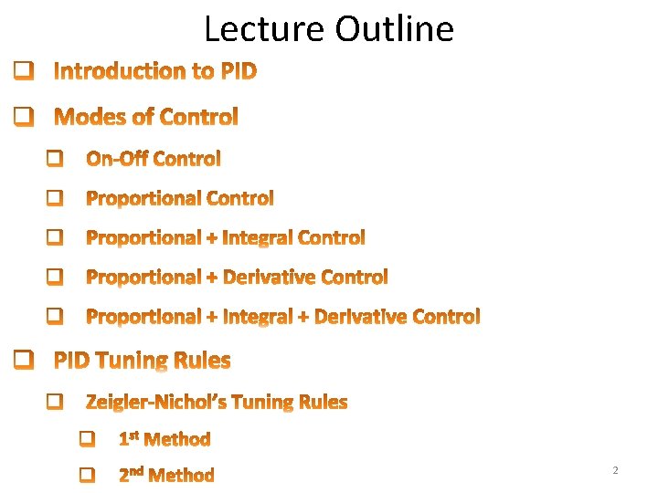 Lecture Outline 2 