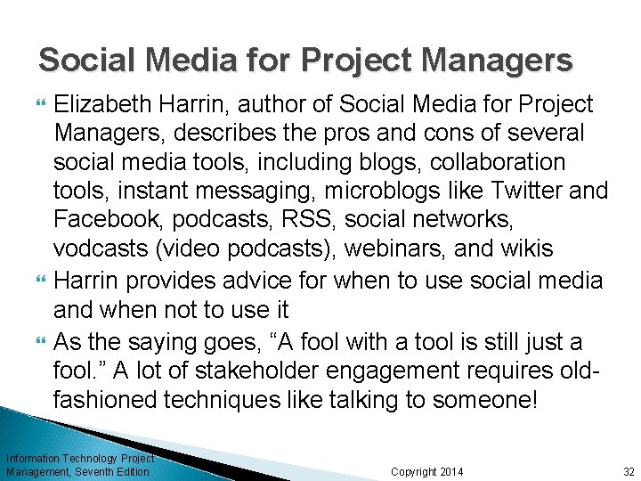 Social Media for Project Managers Elizabeth Harrin, author of Social Media for Project Managers,