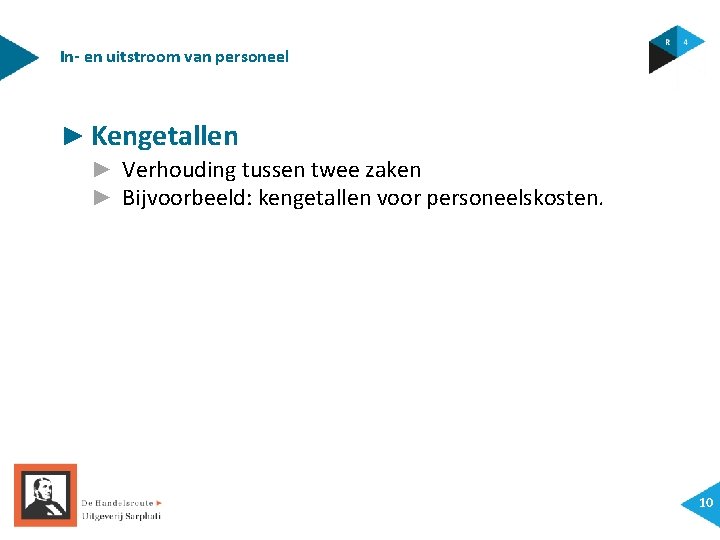 In- en uitstroom van personeel ► Kengetallen ► Verhouding tussen twee zaken ► Bijvoorbeeld: