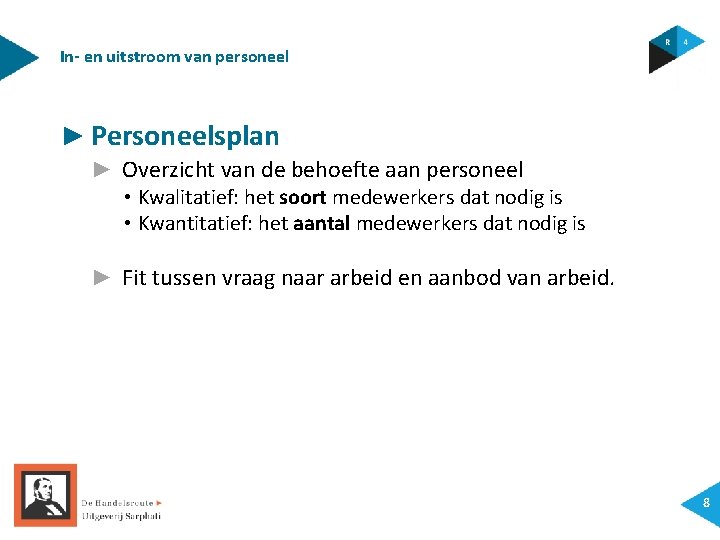 In- en uitstroom van personeel ► Personeelsplan ► Overzicht van de behoefte aan personeel
