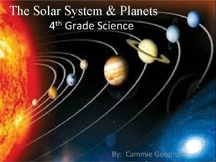 The Solar System & Planets 4 th Grade Science By: Cammie Goodman 