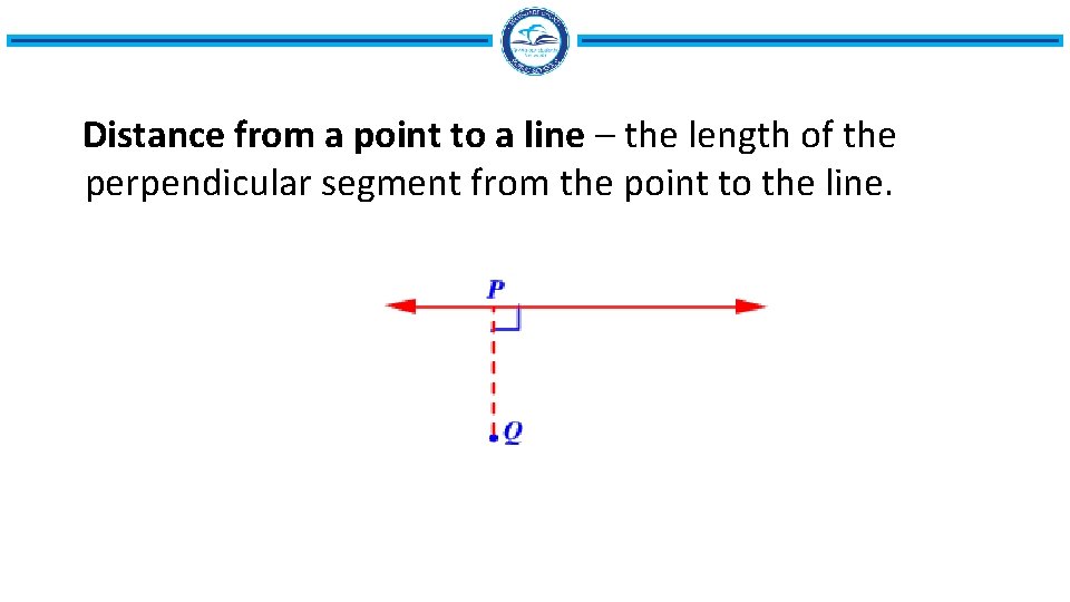 Distance from a point to a line – the length of the perpendicular segment