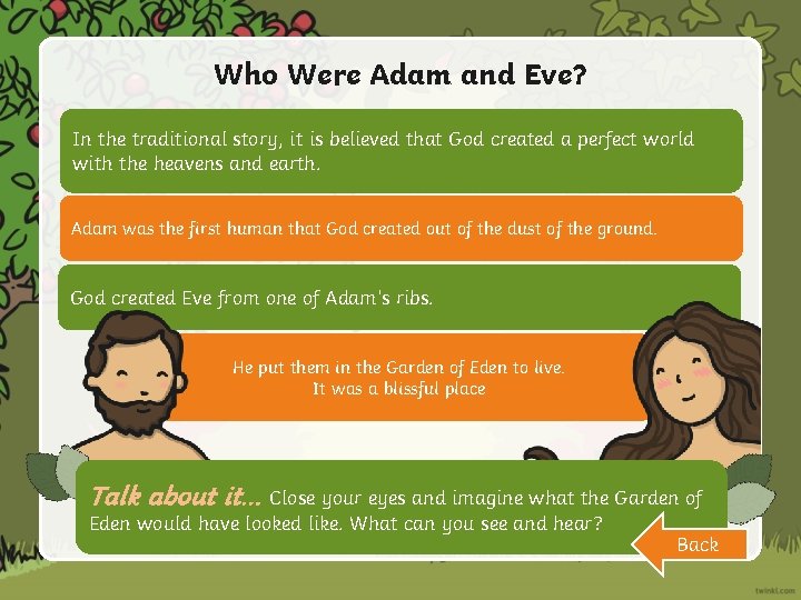 Where did the story of Adam and Eve
