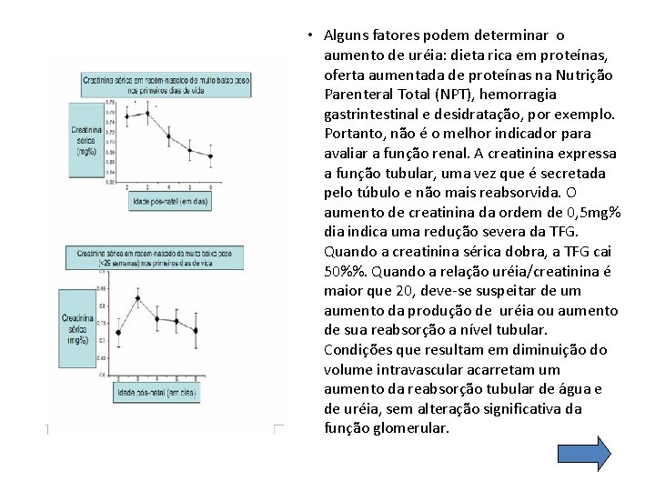  • Alguns fatores podem determinar o aumento de uréia: dieta rica em proteínas,