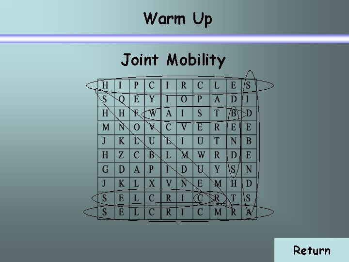 Warm Up Joint Mobility Return 