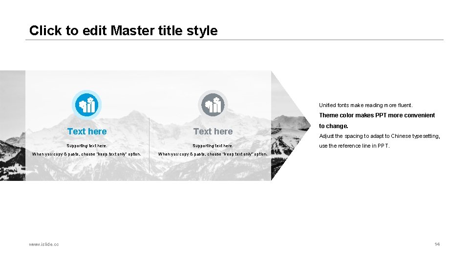 Click to edit Master title style Unified fonts make reading more fluent. Theme color