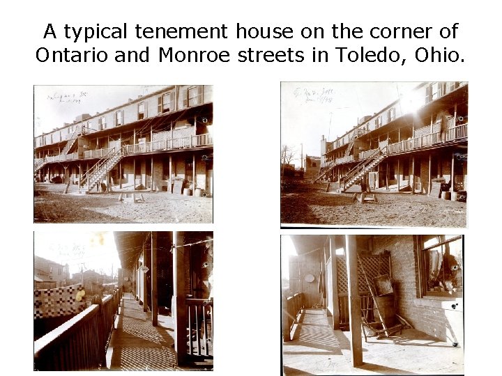 A typical tenement house on the corner of Ontario and Monroe streets in Toledo, A typical tenement house on the corner of Ontario and Monroe streets in Toledo,