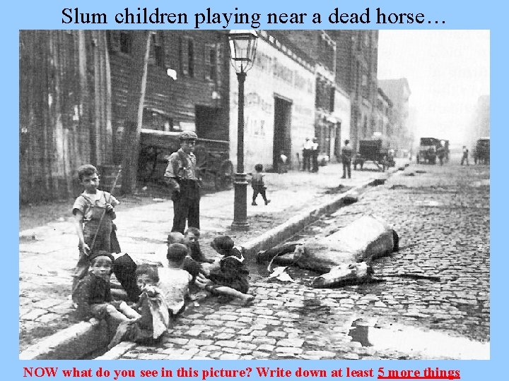 Slum children playing near a dead horse… NOW what do you see in this Slum children playing near a dead horse… NOW what do you see in this
