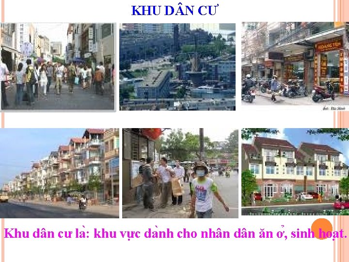KHU D N CƯ Luyện từ và câu Khu dân cư la : khu KHU D N CƯ Luyện từ và câu Khu dân cư la : khu