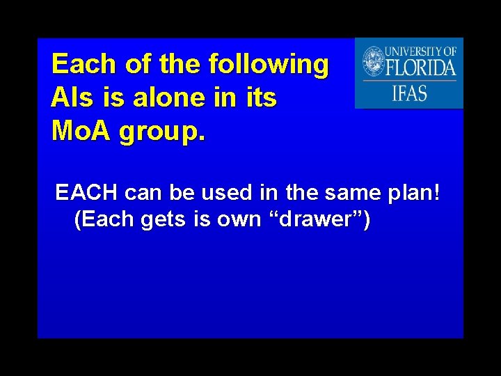 Each of the following AIs is alone in its Mo. A group. EACH can