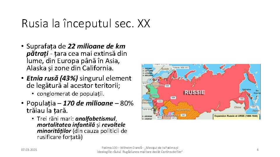 Rusia la începutul sec. XX • Suprafața de 22 milioane de km pătrați -