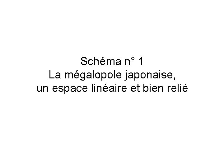 Schéma n° 1 La mégalopole japonaise, un espace linéaire et bien relié Schéma n° 1 La mégalopole japonaise, un espace linéaire et bien relié