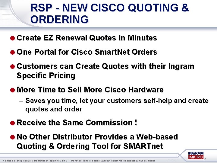 RSP - NEW CISCO QUOTING & ORDERING =Create EZ Renewal Quotes In Minutes =One RSP - NEW CISCO QUOTING & ORDERING =Create EZ Renewal Quotes In Minutes =One