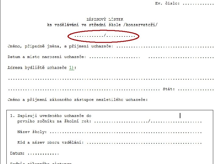 Přijímací řízení - novinky 